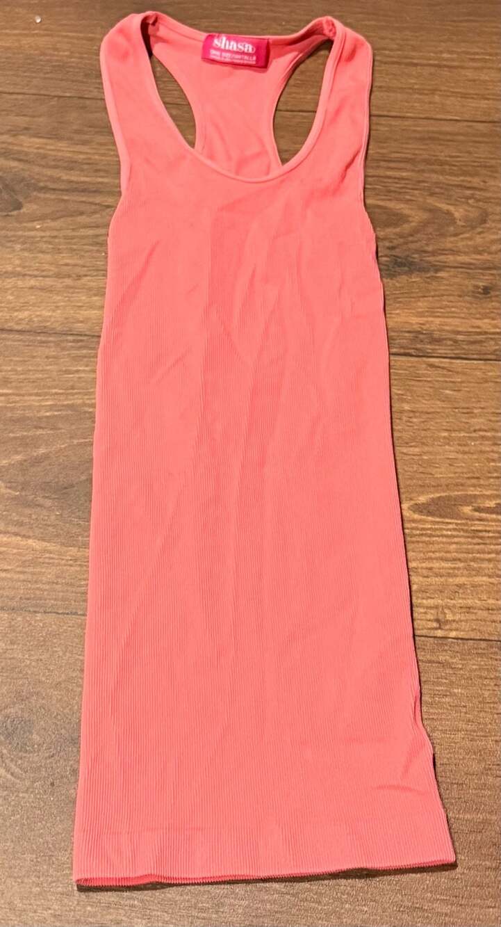 Shasa Coral Ribbed Racerback Seamless Tank Top One Size